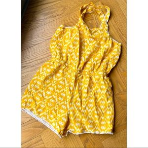 Old Navy Yellow Ikat Romper // XL
